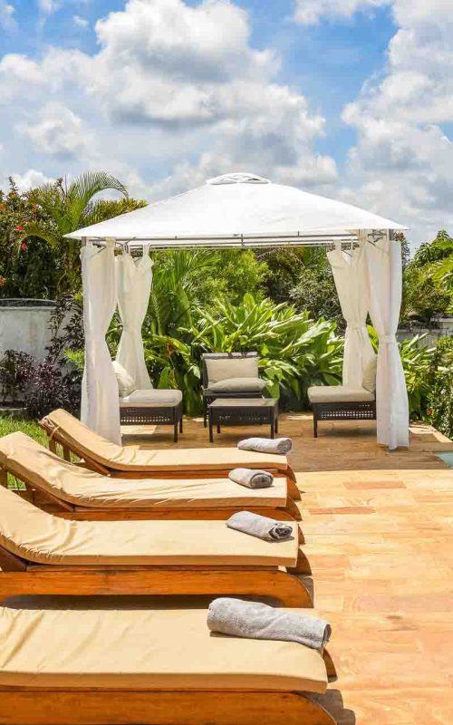 Private Poolside Gazebo Palm Residence Zanzibar Holiday luxury Villa for upto 10 people